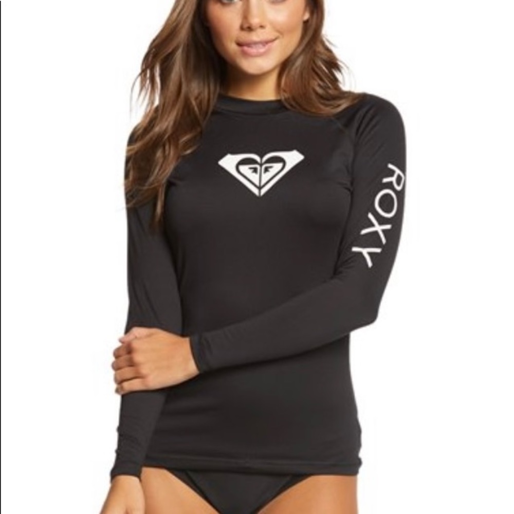 Black Roxy Rash Guard - Picture 1 of 6